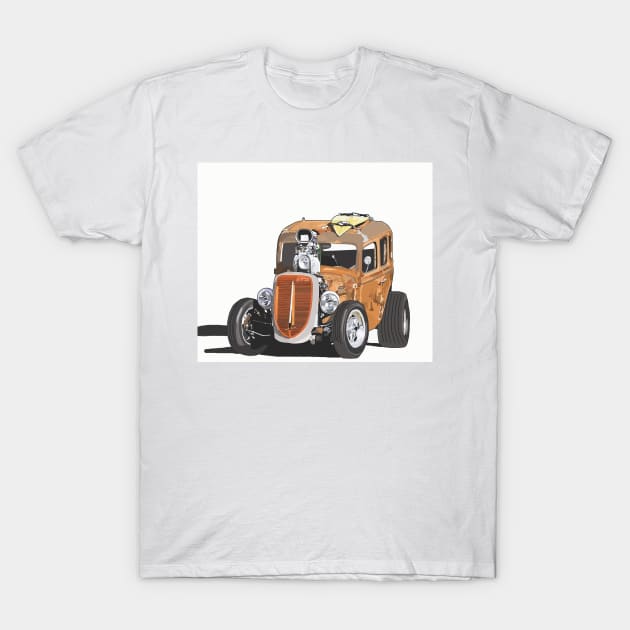 Beach Rat Rod T-Shirt by curtskartoons